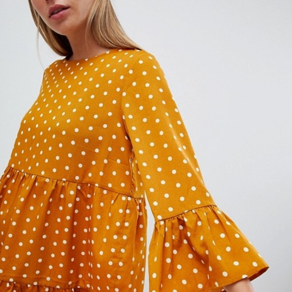 ASOS Dresses & Skirts - ASOS QED London mustard frill detail shift dress